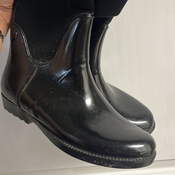 Nine West Rain Boot Tall Rubber Neoprene Second Wind Back Zipper Knee Jelly Shoe - Picture 3 of 12